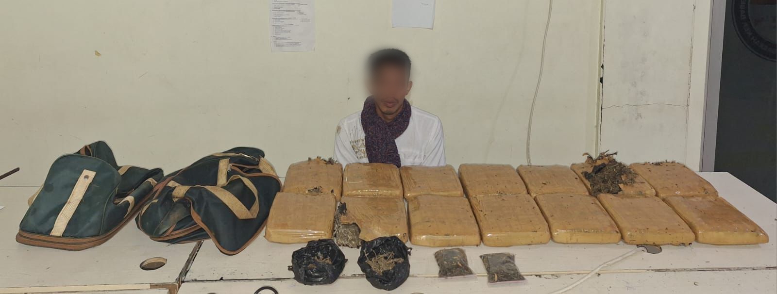 Seorang Pemuda Ditangkap Satresnarkoba Polresta Pangkalpinang Usai Miliki 14,275 KG Ganja