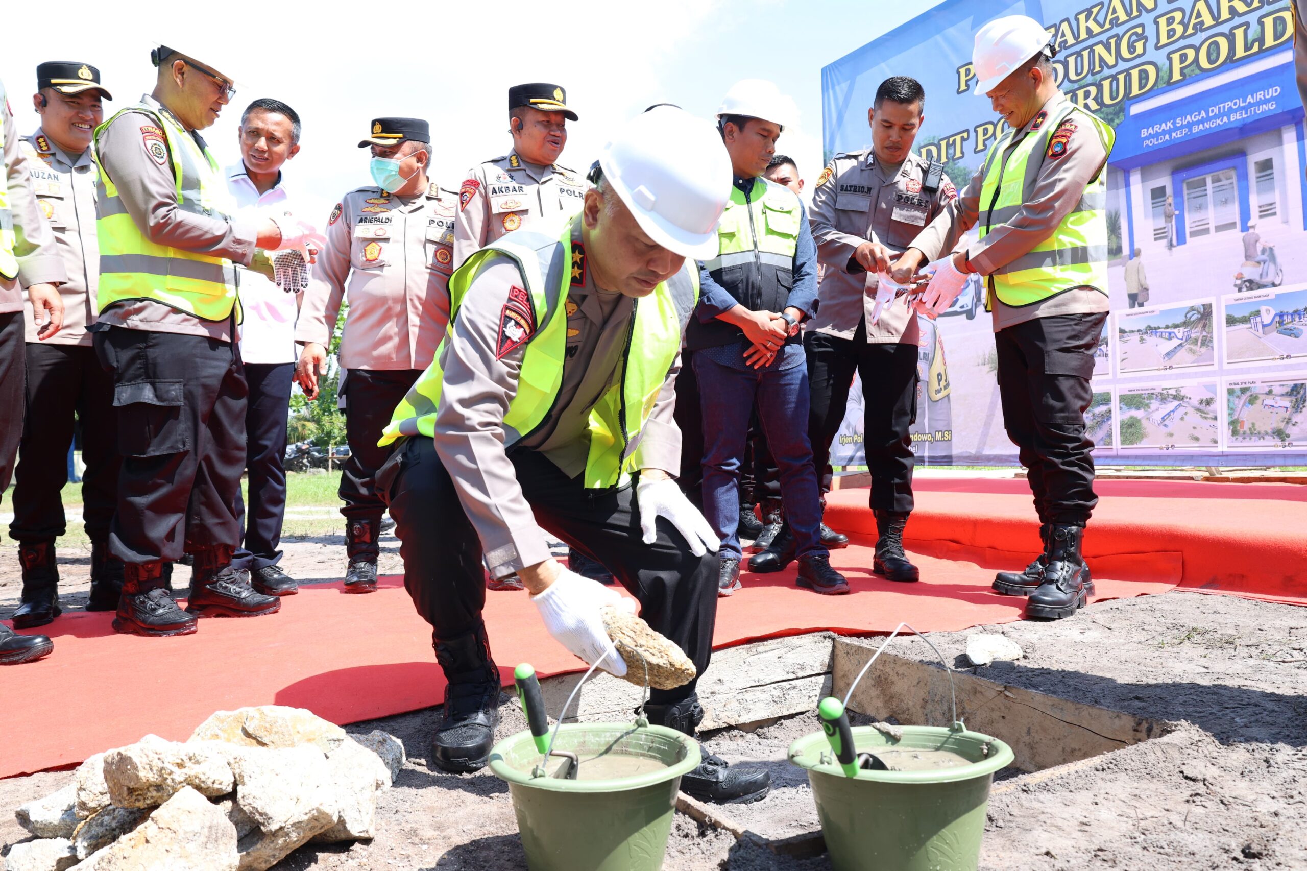 Peletakan Batu Pertama Barak Siaga Polairud, Kapolda Babel Harap Bisa Bermanfaat Bagi Anggota