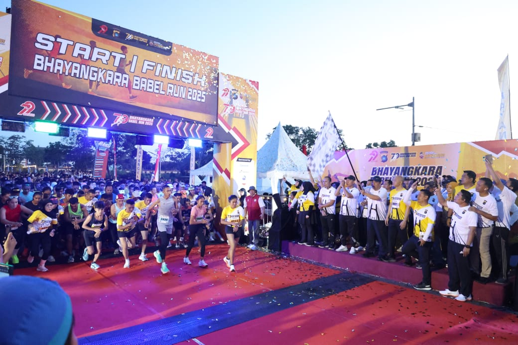 Kapolda Hingga Gubernur Babel Lepas 3.002 Peserta Bhayangkara Babel Run 2025